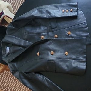 Oversized leather blazer